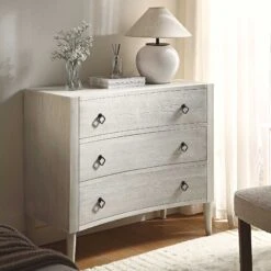 Thalia Concave Chest Of Drawers, Washed White