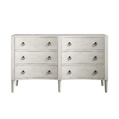 Thalia Concave Double Chest Of Drawers, Washed White -Best Furniture Shop XXCOD 024 WHITEWASH WB1
