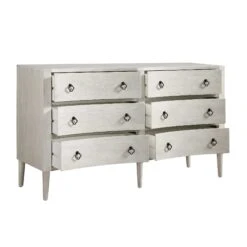 Thalia Concave Double Chest Of Drawers, Washed White -Best Furniture Shop XXCOD 024 WHITEWASH WB3