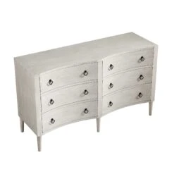 Thalia Concave Double Chest Of Drawers, Washed White -Best Furniture Shop XXCOD 024 WHITEWASH WB4