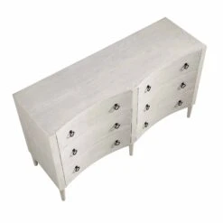 Thalia Concave Double Chest Of Drawers, Washed White -Best Furniture Shop XXCOD 024 WHITEWASH WB5