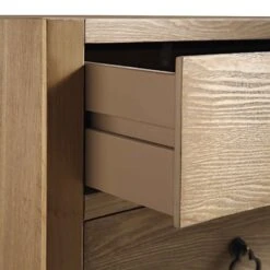 Thalia Concave 3 Drawer Bedside Table, Natural -Best Furniture Shop XXNS 021 NAT detail3