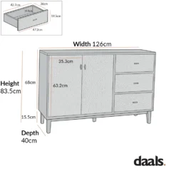 Bianca Chip Carved 2-Door 3-Drawer Sideboard, Antique Bronze & Black 18 Bianca Chip Carved 2-Door 3-Drawer Sideboard, Antique Bronze & Black -Best Furniture Shop XXSB 006 GOLD BLACK