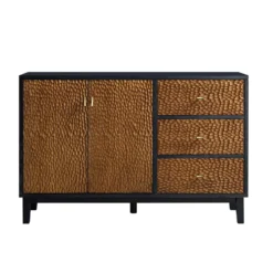 Bianca Chip Carved 2-Door 3-Drawer Sideboard, Antique Bronze & Black 17 Bianca Chip Carved 2-Door 3-Drawer Sideboard, Antique Bronze & Black -Best Furniture Shop XXSB 006 GOLD BLACK WB1