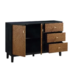 Bianca Chip Carved 2-Door 3-Drawer Sideboard, Antique Bronze & Black 20 Bianca Chip Carved 2-Door 3-Drawer Sideboard, Antique Bronze & Black -Best Furniture Shop XXSB 006 GOLD BLACK WB3