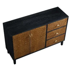 Bianca Chip Carved 2-Door 3-Drawer Sideboard, Antique Bronze & Black 21 Bianca Chip Carved 2-Door 3-Drawer Sideboard, Antique Bronze & Black -Best Furniture Shop XXSB 006 GOLD BLACK WB4