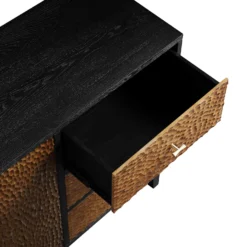 Bianca Chip Carved 2-Door 3-Drawer Sideboard, Antique Bronze & Black 25 Bianca Chip Carved 2-Door 3-Drawer Sideboard, Antique Bronze & Black -Best Furniture Shop XXSB 006 GOLD BLACK detail2