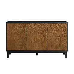 Bianca Chip Carved 3 Door Sideboard, Antique Bronze & Black 14 Bianca Chip Carved 3 Door Sideboard, Antique Bronze & Black -Best Furniture Shop XXSB 009 GOLD BLACK WB1
