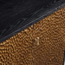 Bianca Chip Carved 3 Door Sideboard, Antique Bronze & Black 21 Bianca Chip Carved 3 Door Sideboard, Antique Bronze & Black -Best Furniture Shop XXSB 009 GOLD BLACK detail1