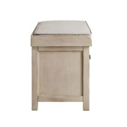 Chantilly Whitewashed Carved Storage Bench -Best Furniture Shop XXST 016 WHITEWASH WB6