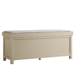 Chantilly Whitewashed Carved Storage Bench -Best Furniture Shop XXST 016 WHITEWASH WB7