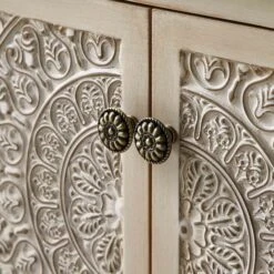 Chantilly Whitewashed Carved Storage Bench -Best Furniture Shop XXST 016 WHITEWASH detail3