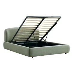 Constance Winged Headboard Ottoman Storage Bed, Olive Linen -Best Furniture Shop ZD 2182 OLIVE LIN WB4