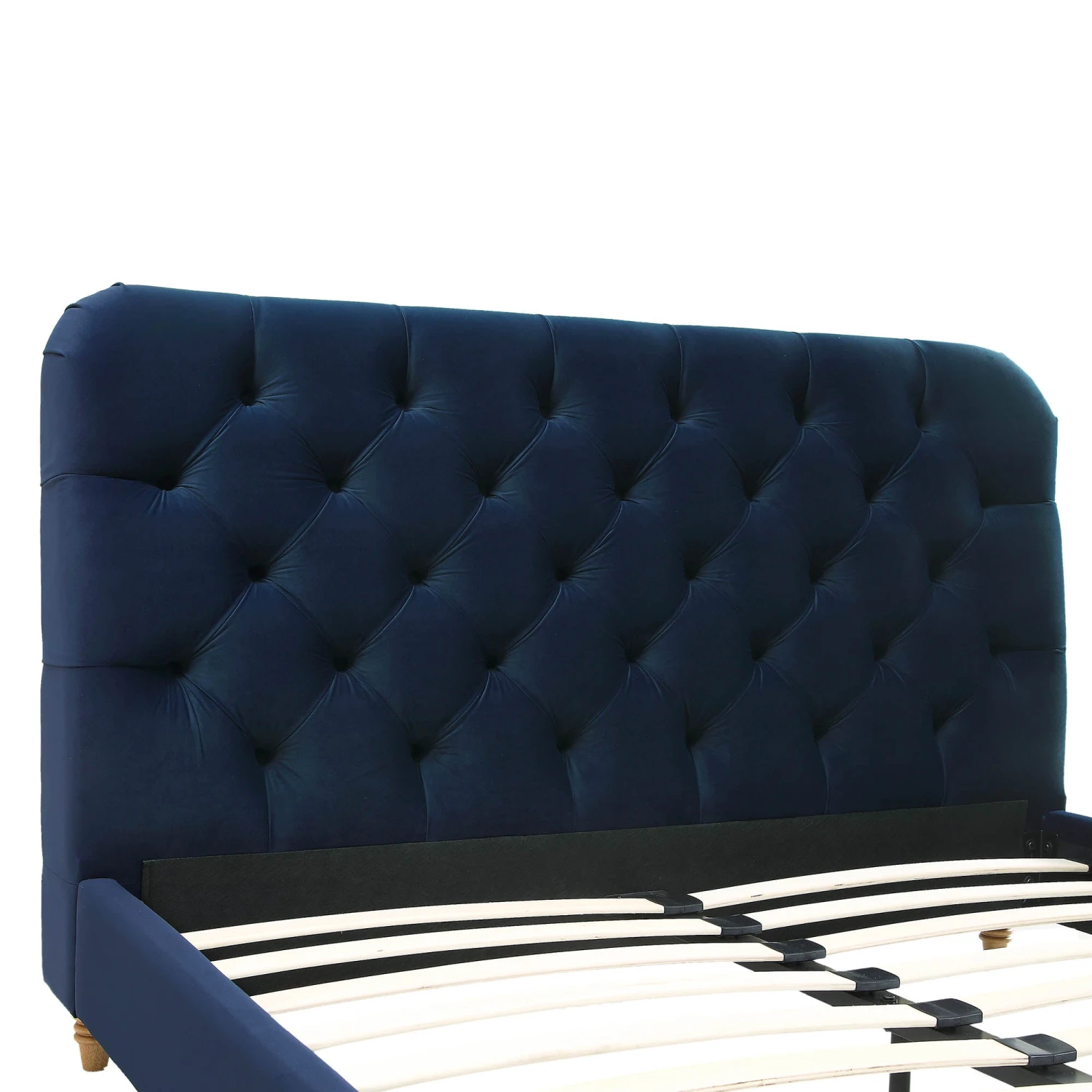 Leamington Deep-Buttoned Upholstered Bed, Midnight Blue Velvet 10 Leamington Deep-Buttoned Upholstered Bed, Midnight Blue Velvet - Image 10