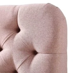 Leamington Deep-Buttoned Upholstered Bed, Rosewater Pink Fabric -Best Furniture Shop ZX 1063 PALEPINK FAB detail2