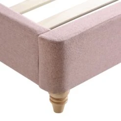 Leamington Deep-Buttoned Upholstered Bed, Rosewater Pink Fabric -Best Furniture Shop ZX 1063 PALEPINK FAB detail3