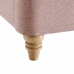 Leamington Deep-Buttoned Upholstered Bed, Rosewater Pink Fabric -Best Furniture Shop ZX 1063 PALEPINK FAB detail4