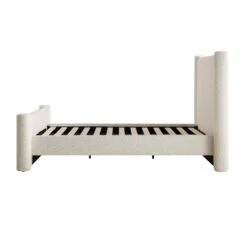 Galerie Beige Boucle Pillar Upholstered Bed -Best Furniture Shop ZX 2180 BEIGE BOUCLE D WB4