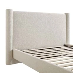 Galerie Beige Boucle Pillar Upholstered Bed -Best Furniture Shop ZX 2180 BEIGE BOUCLE D detail1