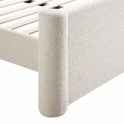 Galerie Beige Boucle Pillar Upholstered Bed -Best Furniture Shop ZX 2180 BEIGE BOUCLE D detail3
