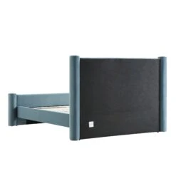 Galerie Misty Blue Velvet Pillar Upholstered Bed -Best Furniture Shop ZX 2180 BLUEGREY VEL WB5