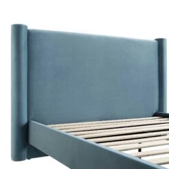 Galerie Misty Blue Velvet Pillar Upholstered Bed -Best Furniture Shop ZX 2180 BLUEGREY VEL detail1