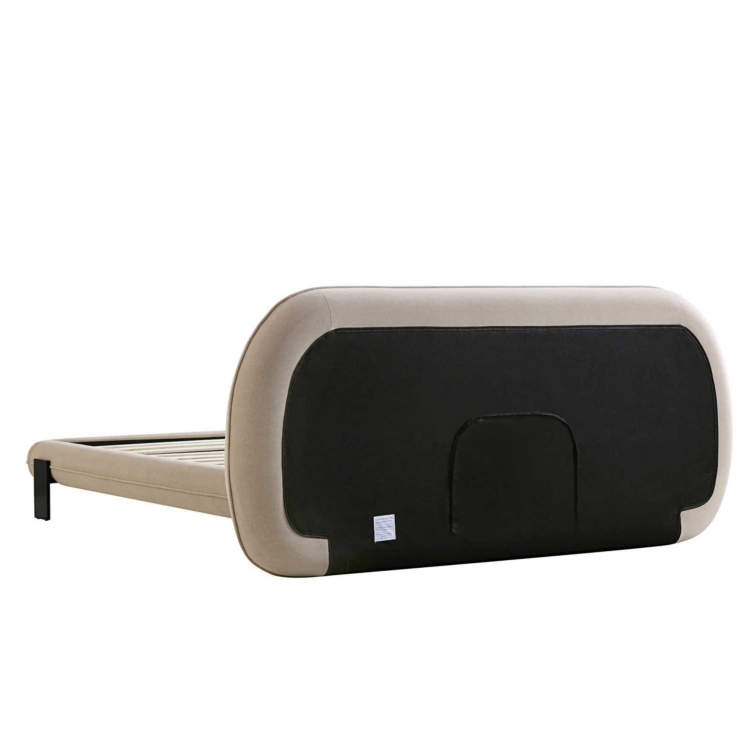 Elystan Oval Headboard Upholstered Bed, Warm Beige Fabric 15 Elystan Oval Headboard Upholstered Bed, Warm Beige Fabric - Image 15