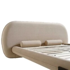 Elystan Oval Headboard Upholstered Bed, Warm Beige Fabric 23 Elystan Oval Headboard Upholstered Bed, Warm Beige Fabric -Best Furniture Shop ZX 2181 BEIGE FAB detail1