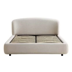 Constance Winged Headboard Ottoman Storage Bed, Beige Linen -Best Furniture Shop ZX 2182 BEIGE LIN WB2