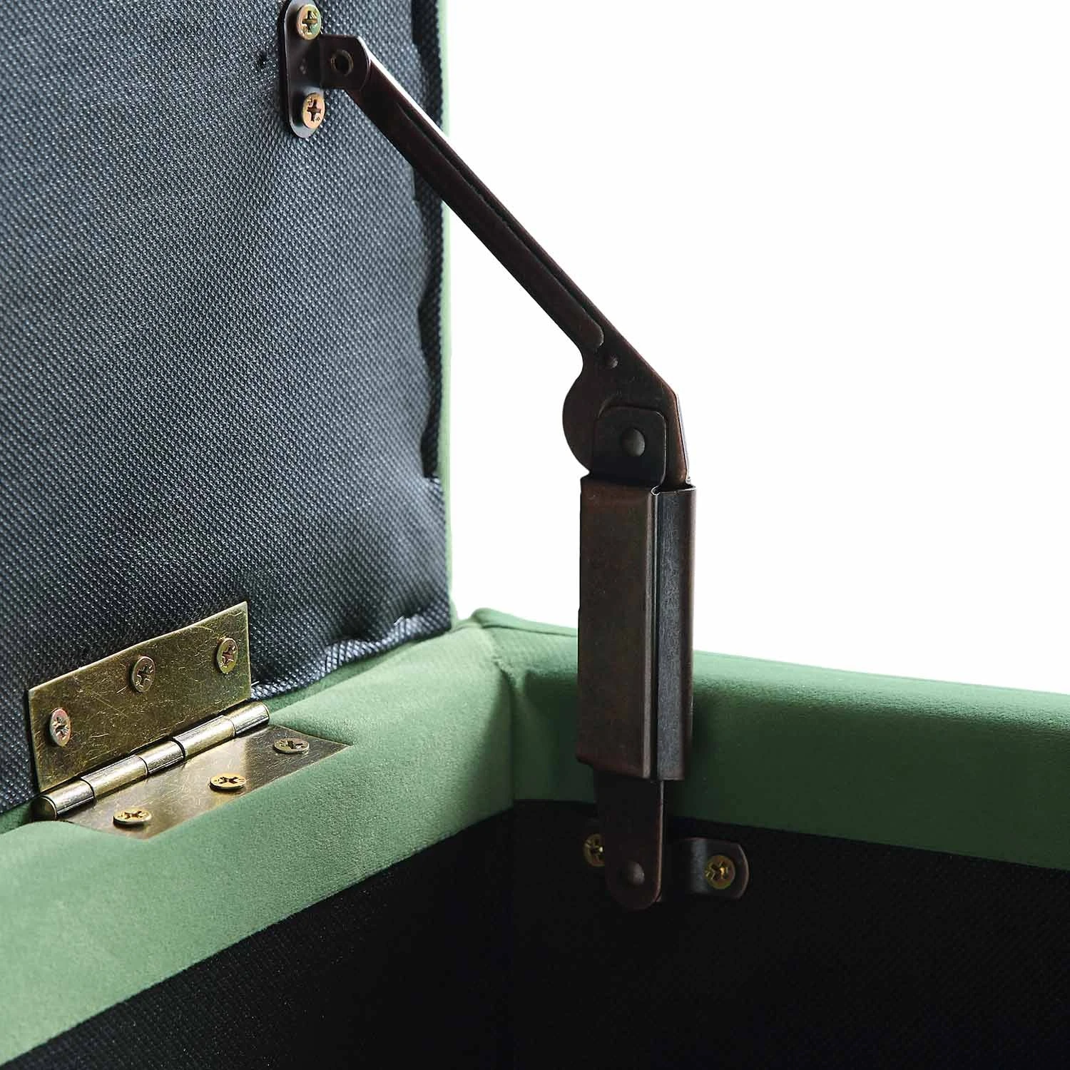 Leamington Deep-Buttoned Ottoman Storage Bench, Meadow Green Velvet 11 Leamington Deep-Buttoned Ottoman Storage Bench, Meadow Green Velvet - Image 11