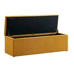 Leamington Deep-Buttoned Ottoman Storage Bench, Turmeric Yellow Velvet 18 Leamington Deep-Buttoned Ottoman Storage Bench, Turmeric Yellow Velvet -Best Furniture Shop ZX 2183 MUST VEL WB3