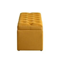 Leamington Deep-Buttoned Ottoman Storage Bench, Turmeric Yellow Velvet 19 Leamington Deep-Buttoned Ottoman Storage Bench, Turmeric Yellow Velvet -Best Furniture Shop ZX 2183 MUST VEL WB5