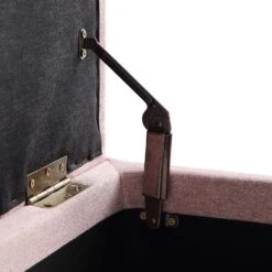 Leamington Deep-Buttoned Ottoman Storage Bench, Rosewater Pink Fabric -Best Furniture Shop ZX 2183 PALEPINK FAB detail2