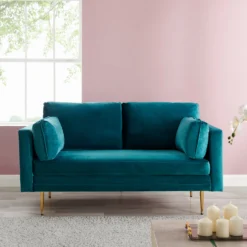 Pelham Teal Blue Velvet Fabric Sofa 18 Pelham Teal Blue Velvet Fabric Sofa -Best Furniture Shop c4770
