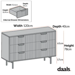 Richmond Ridged Wide Chest Of 6 Drawers, Matte White -Best Furniture Shop dimensional drawings NOV 2022 BSD 107 3bf8f19d 449a 472f 8be0 448f6364e0cd