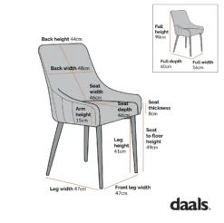 Garnet Set Of 2 Champagne Velvet Upholstered Dining Chairs With Back Handle -Best Furniture Shop dimensional drawings SEPT 2022 DCH 2141