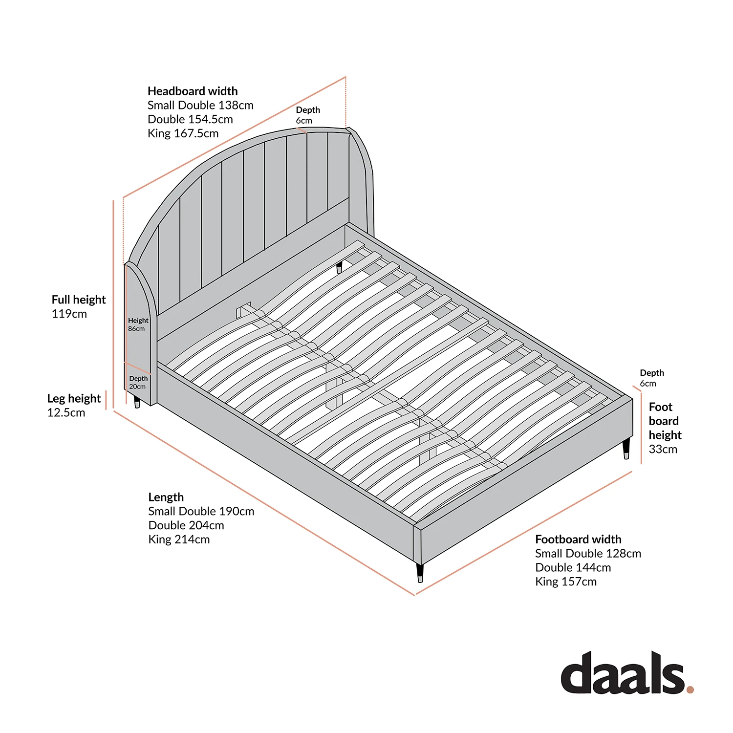 Eleanor White Boucle Upholstered Bed Frame With Domed Headboard 4 Eleanor White Boucle Upholstered Bed Frame With Domed Headboard - Image 4